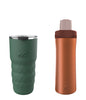Chilled Hydration Combo (Java Coffee Mug 600 ML Green + Minsk Insulated Bottle 550 ML - Coral)